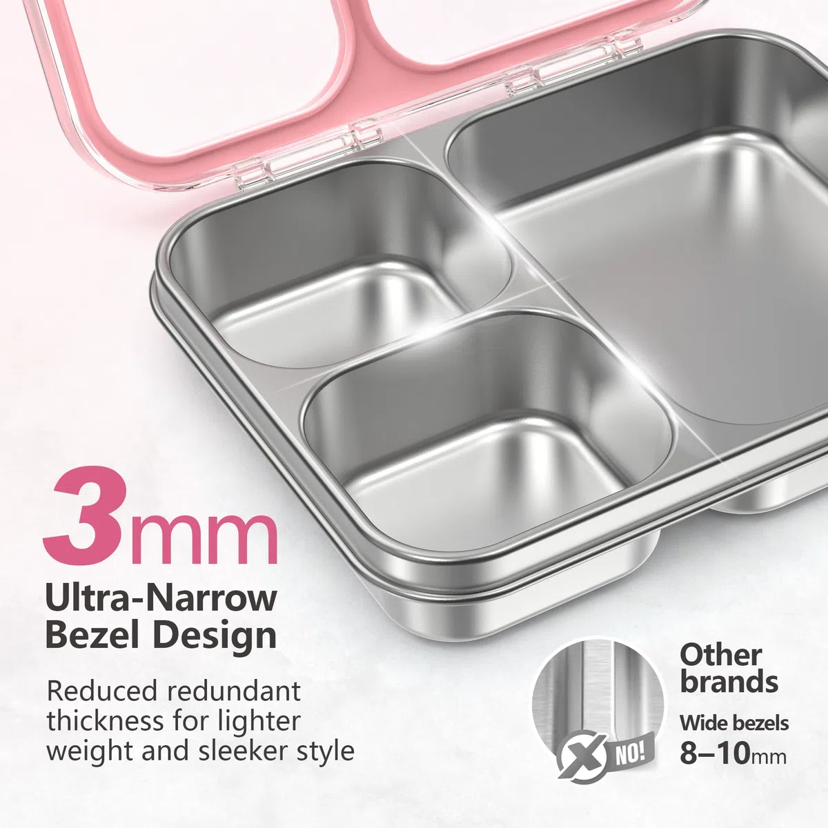Fiambrera de acero inoxidable con 4 compartimentos, fiambrera de metal para niños, a prueba de fugas, para guardería, guardería, escuela, sandwichera, fiambrera, fiambrera para el pan, apta para