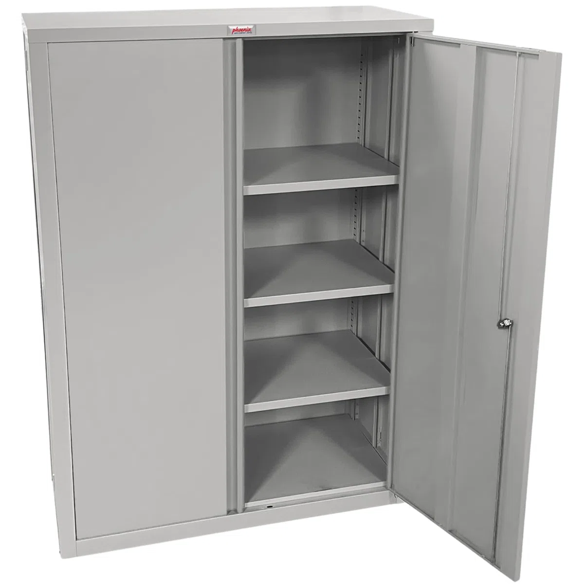 Phoenix Safe Company SCF1491GGE - Armario de papelería de 2 puertas con cerradura electrónica, 3 estantes con capacidad de 60 kg por estante, almacenamiento plegable de acero para oficina y almacén