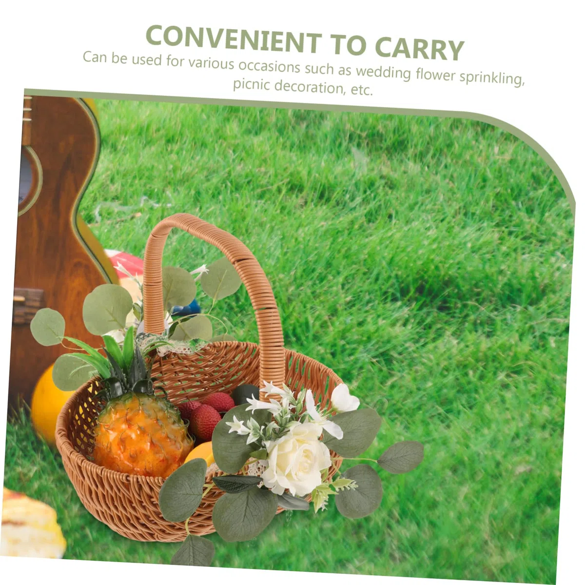PRETYZOOM Cesta De Imitación para Almacenamiento De para Picnic y Decoración De Bodas Diseño Rústico y Práctico