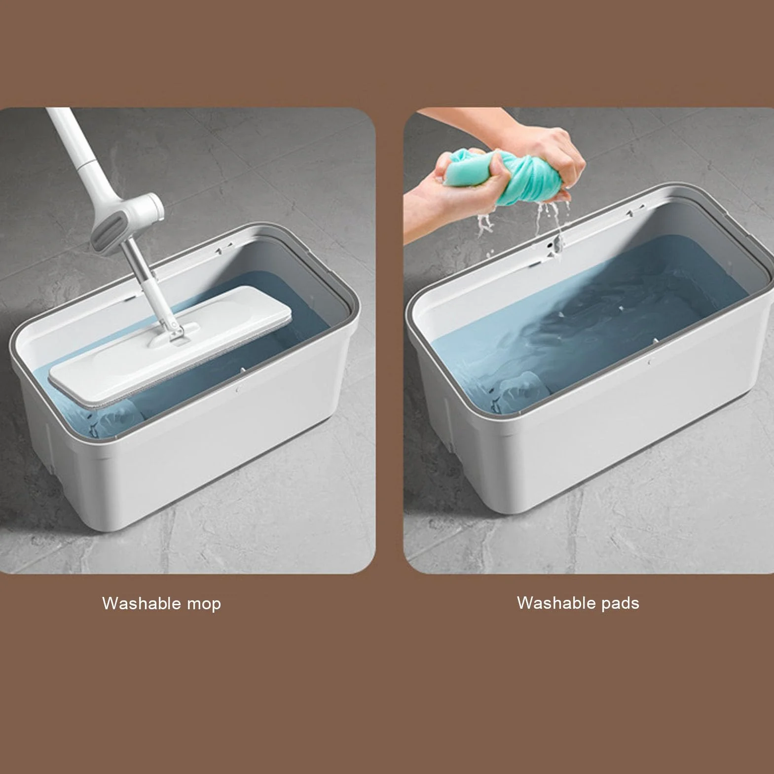 Generic Cubo de Fregona Giratorio de 360 ​​Grados con Juego de Escurridor para Limpiar el Suelo sin Esfuerzo en Casa con Cabezal de Fregona de Microfibra
