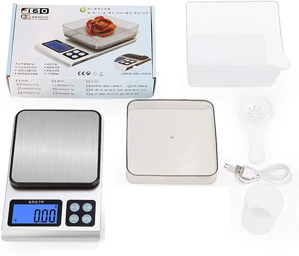Bascula de Cocina Digital Alta Precision Escala De Cocina For Hornear, 0.01 G De Gramos De Alta Precisión Pesante De Alimentos Escala Electrónica For El Hogar De Pequeña Escala (Size : 500g/0.01g)