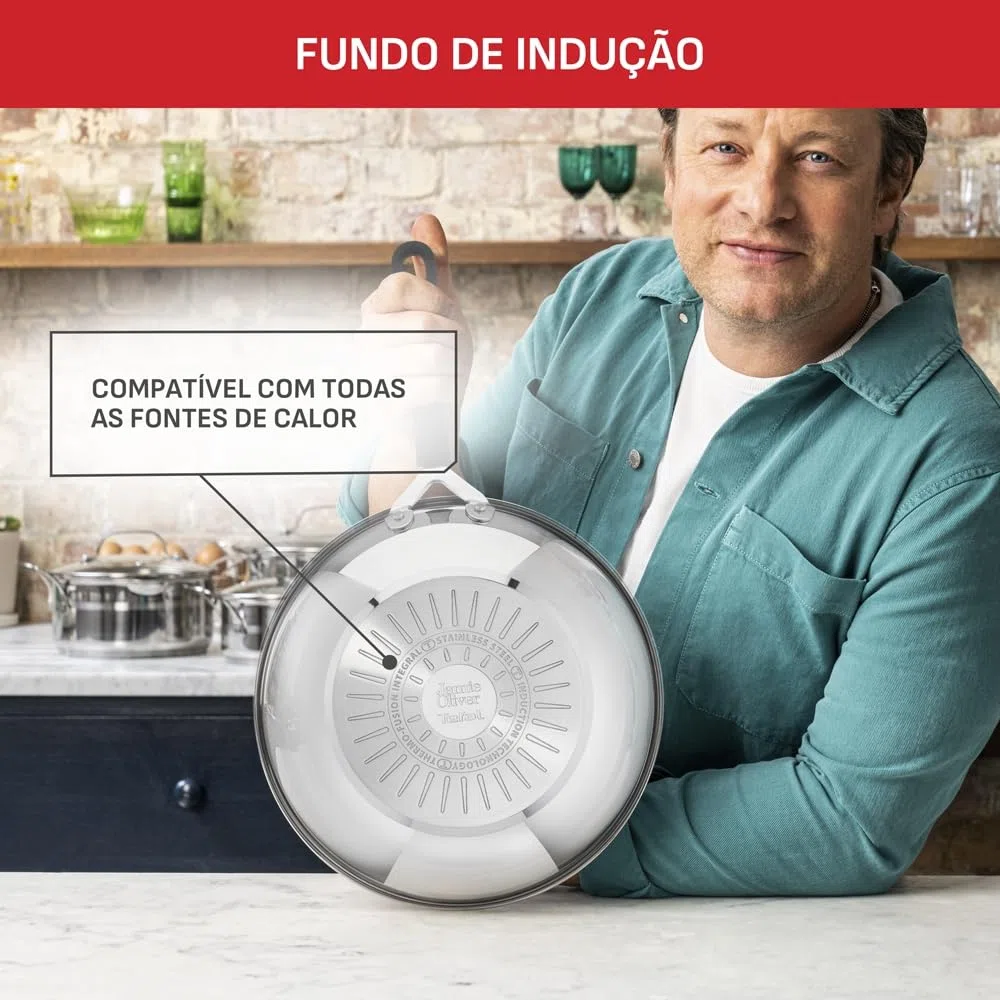 Tefal Jamie Oliver Quick & Easy E3031944 - Wok de inducción (acero inoxidable, 28 cm), color plateado