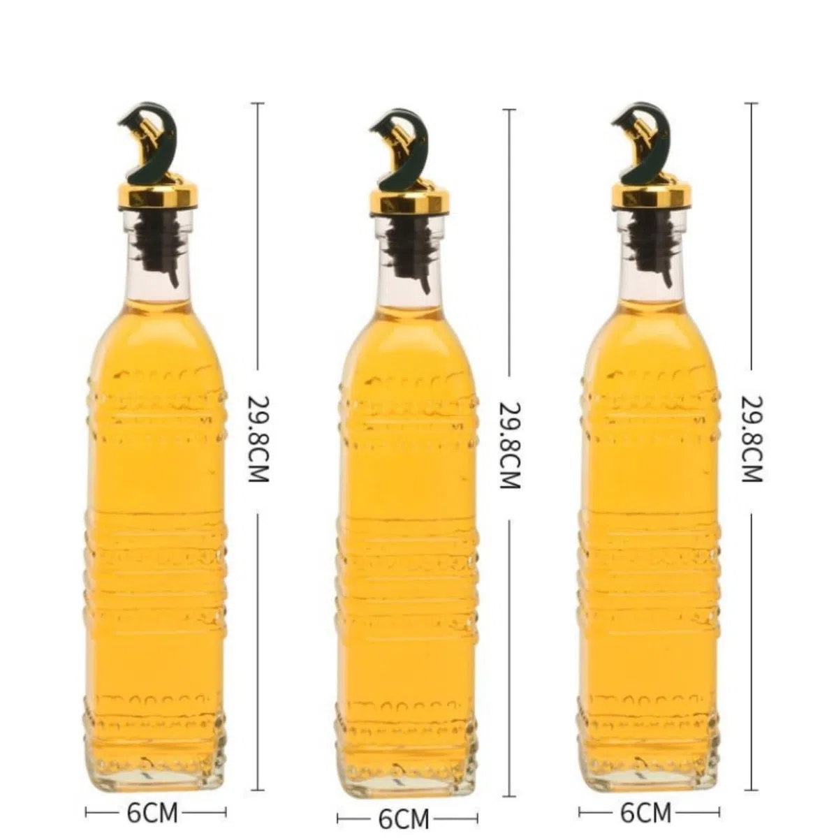 Juego de dispensador automático de vinagre de aceite, 3 botellas de condimento de cocina con función de apertura y cierre fácil, perfecto para cocinar y aderezar, ollas de aceite y vinagre