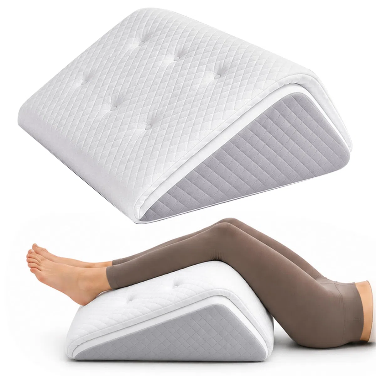 Almohada para Piernas, Cuña Elevar Piernas para Mejorar la Circulación, Cojín Ergonómico y Ortopédico de Elevación para Descanso y Dormir, Almohada para Las Venas