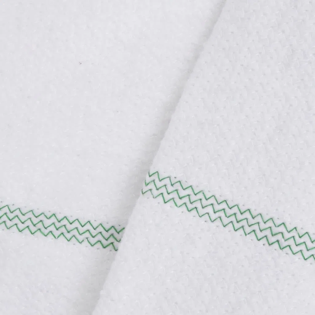 Homgoday Bayetas 50 uds Blancas con Rayas Verdes 50x60 cm Productos para Limpieza del hogar