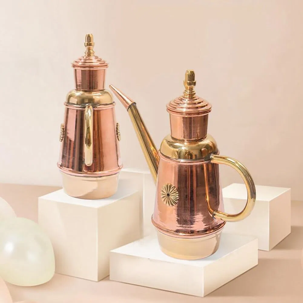 Botella Dispensadora de, Aceitera de Cobre Hecha A Mano, Estilo Retro Clásico Europeo, Vinagrera Antigoteo para Uso Diario.