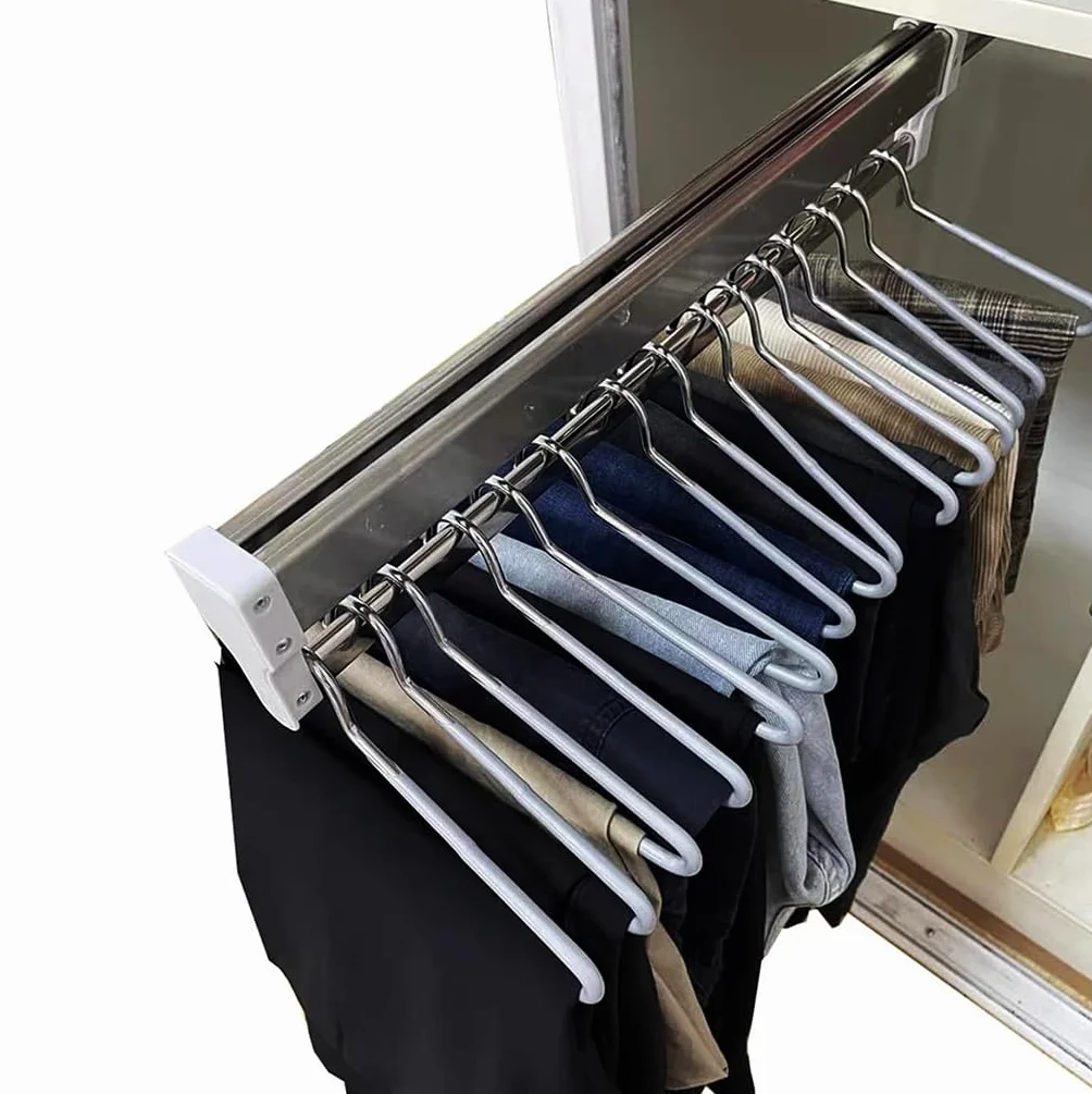Barra de Ropa Extensible con 2 rieles deslizantes, Barra de Armario extraíble Ajustable de 30-80 cm Perchero de Ropa con Barra de Armario, Soporte de Carga de 25kg (Size : 700mm)