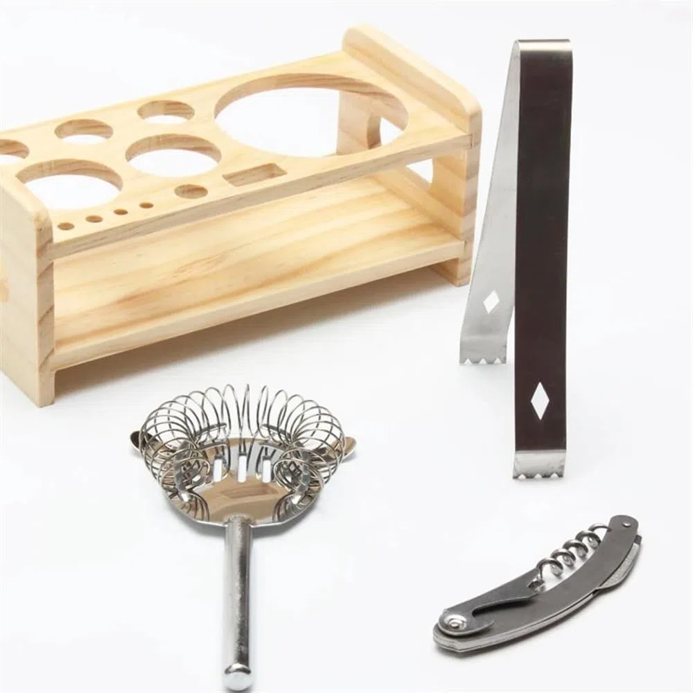 Juego de coctelera de acero inoxidable de 12 piezas que incluye colador de bebidas, abridor, mezclador, bar, herramientas de vino, accesorios, increíble experiencia de mezcla de bebidas(12 P