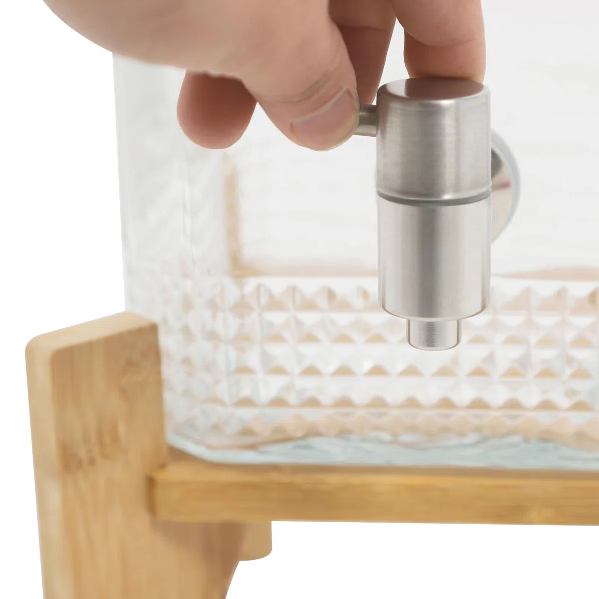 Dispensador de Bebida con Grifo de Vidrio para Buffet | Vidrio robusto servicio fácil con grifo dispensador de bebidas para fiestas buffet cocina, base estable y llenado simple