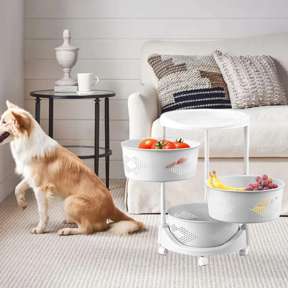 Estantería de almacenamiento giratoria de cocina - de almacenamiento para | verduras multicapa | Organizador de estantes para almacenamiento de alimentos | Cómodo almacenamiento para cocina, sala