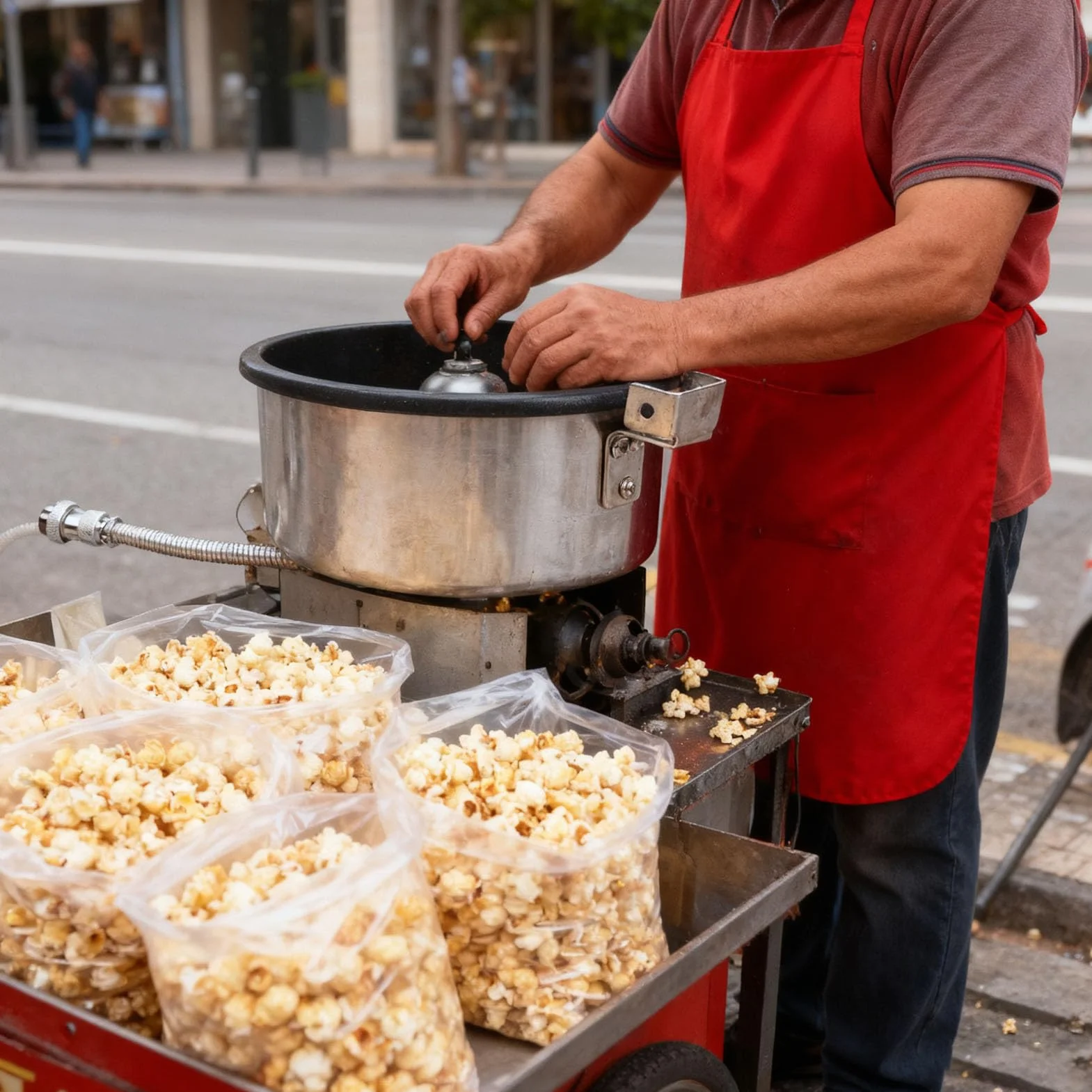 Olla para Hacer Palomitas de Maíz de Gran Capacidad de Acero Inoxidable para Fiestas Infantiles y Uso Doméstico