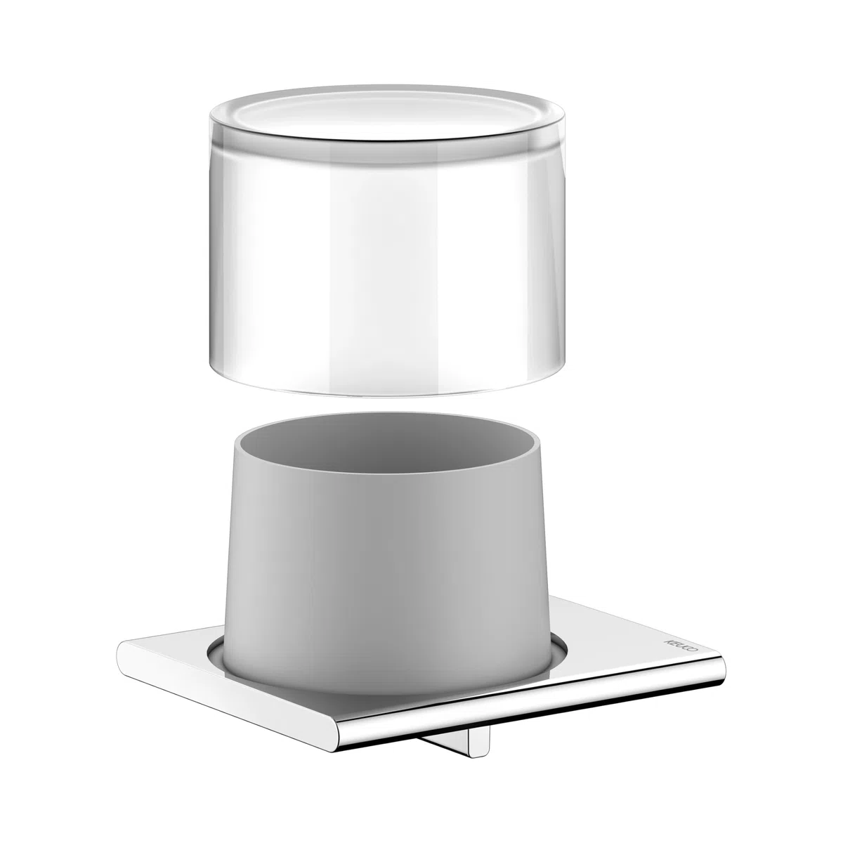 Keuco Edition 400 Dispensador de jabón con Vaso deslizable, 150 ml, Cromado | Made in Germany, recargable, incl. tornillos y tacos, dosificador de loción para taladrar