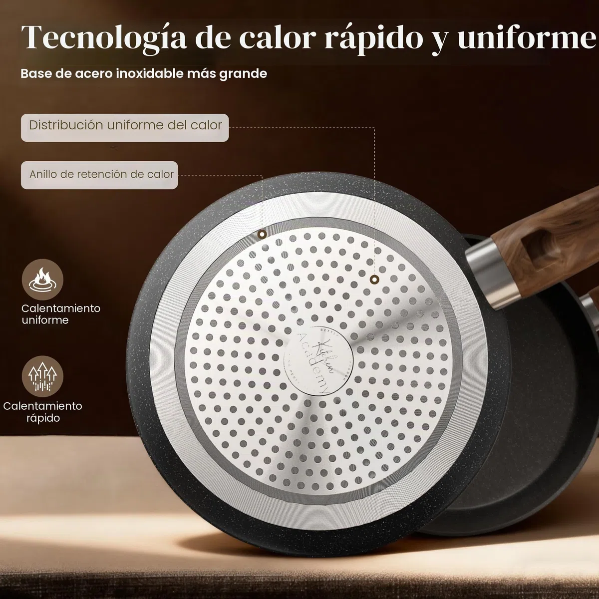 Kitchen Academy Bateria de Cocina Induccion y Sartenes Antiadherentes - 12 piezas Juego de Sartenes Antiadherentes, Sartenes Induccion Cacerolas libre de PTFE y PFOA (Negro)