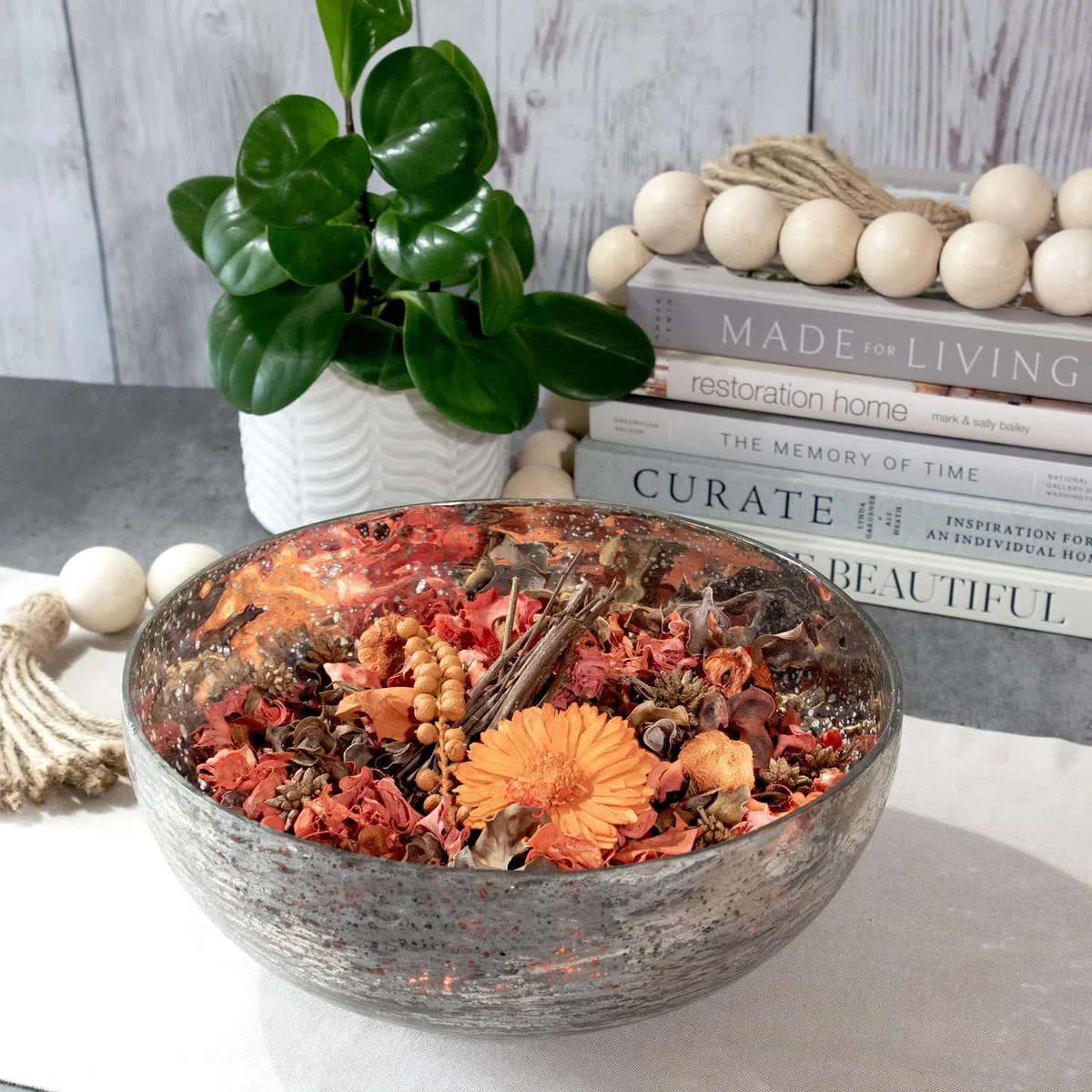Bolsa de popurrí con Fragancia para decoración del hogar | Decoración de jarrón y Cuenco de pétalos Florales (Naranja)