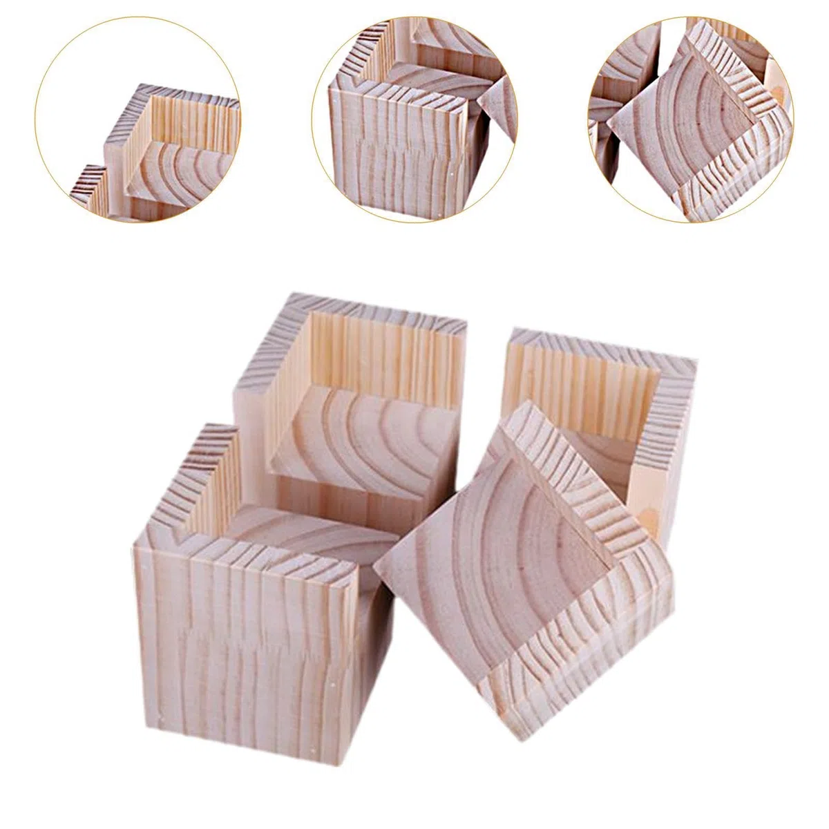 4X Patas Elevadoras para Cama, Bloques de Elevación para Muebles, Mesa, Silla, Sofá, 5cmx10cm