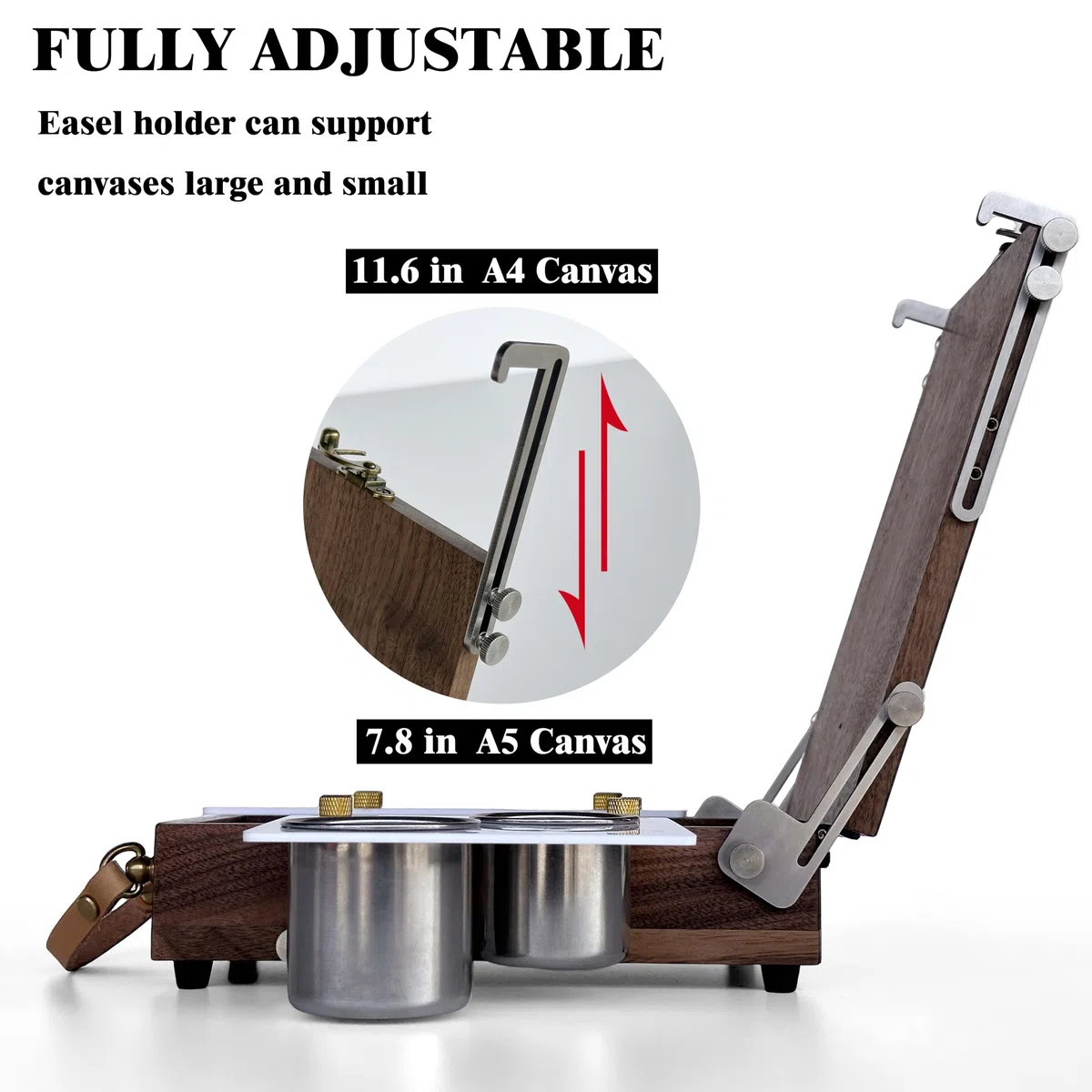 Caballete de mesa con paleta de acuarela vacía, caballete de viaje portátil para pintar con almacenamiento, caja multifuncional de madera para acuarela, pintura al aire libre para adultos