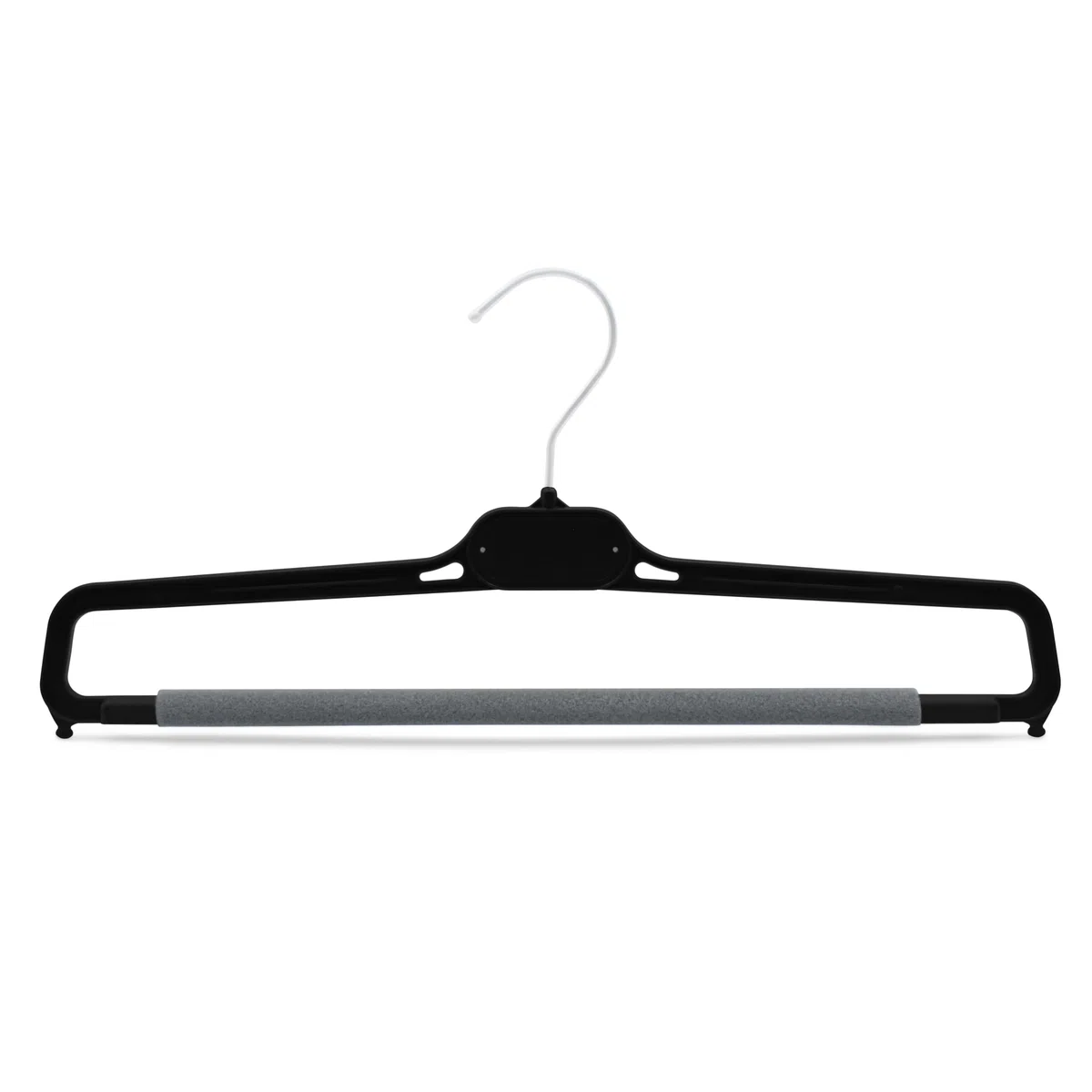 Kiroplast Perchas para Pantalones Perchas de Plástico Antideslizantes para Ahorrar Espacio 38cm (100, Negro)
