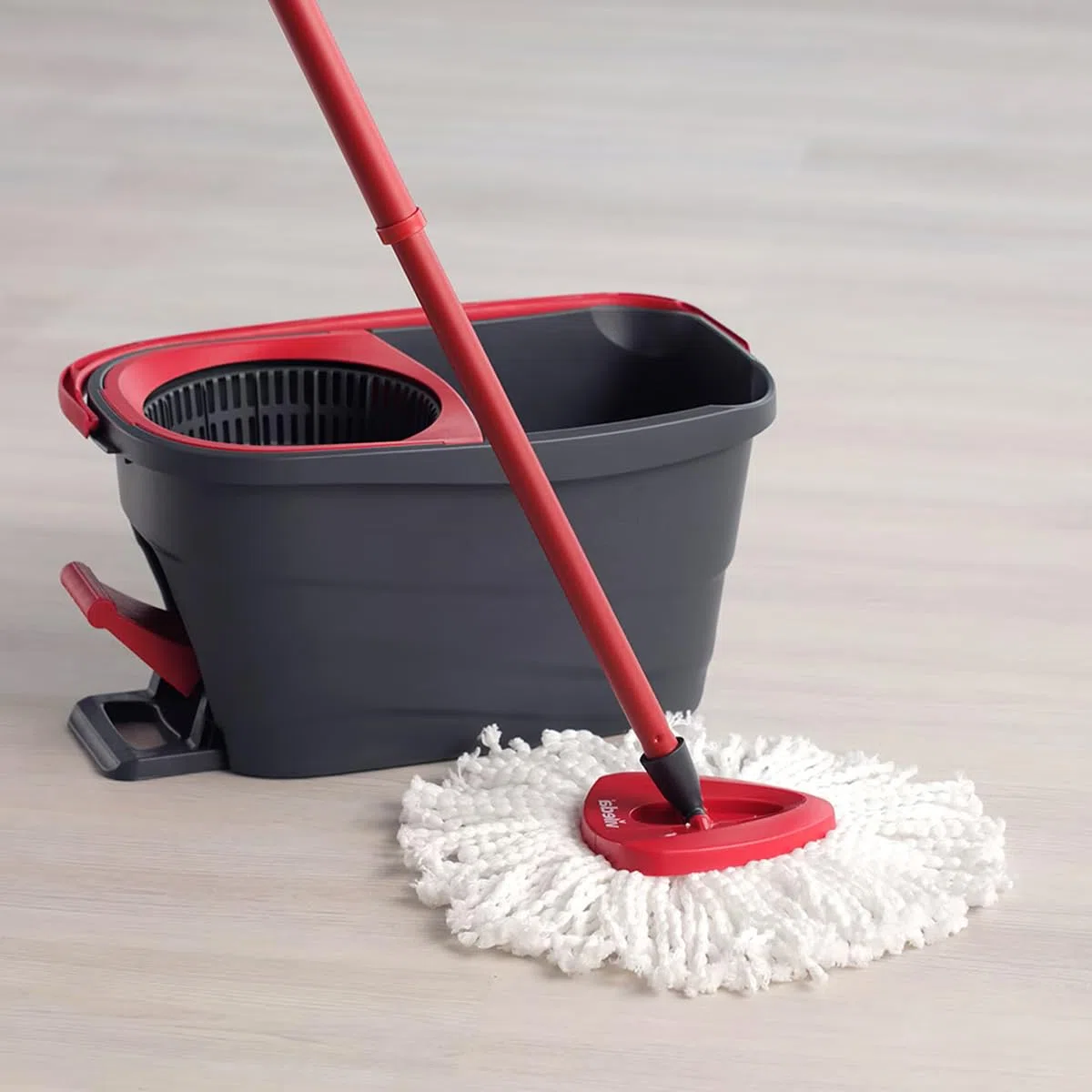 Kit de Limpieza, Escoba con Cubo de Pedal, Mango Telescópico de Fregona con Escurridor Giratorio, Fregona de Microfibra