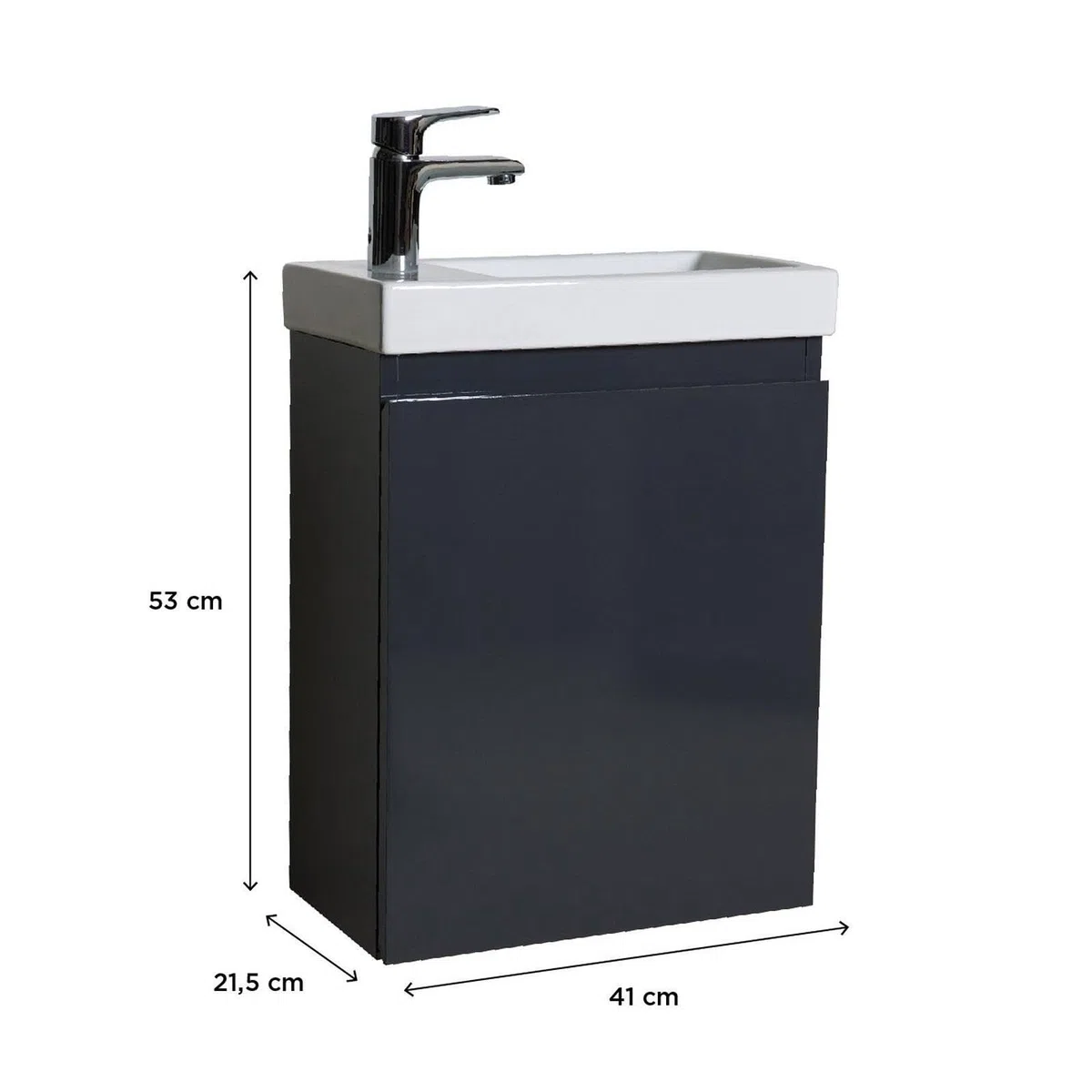 Mueble lavamanos L41 x H53 Gris Lisa