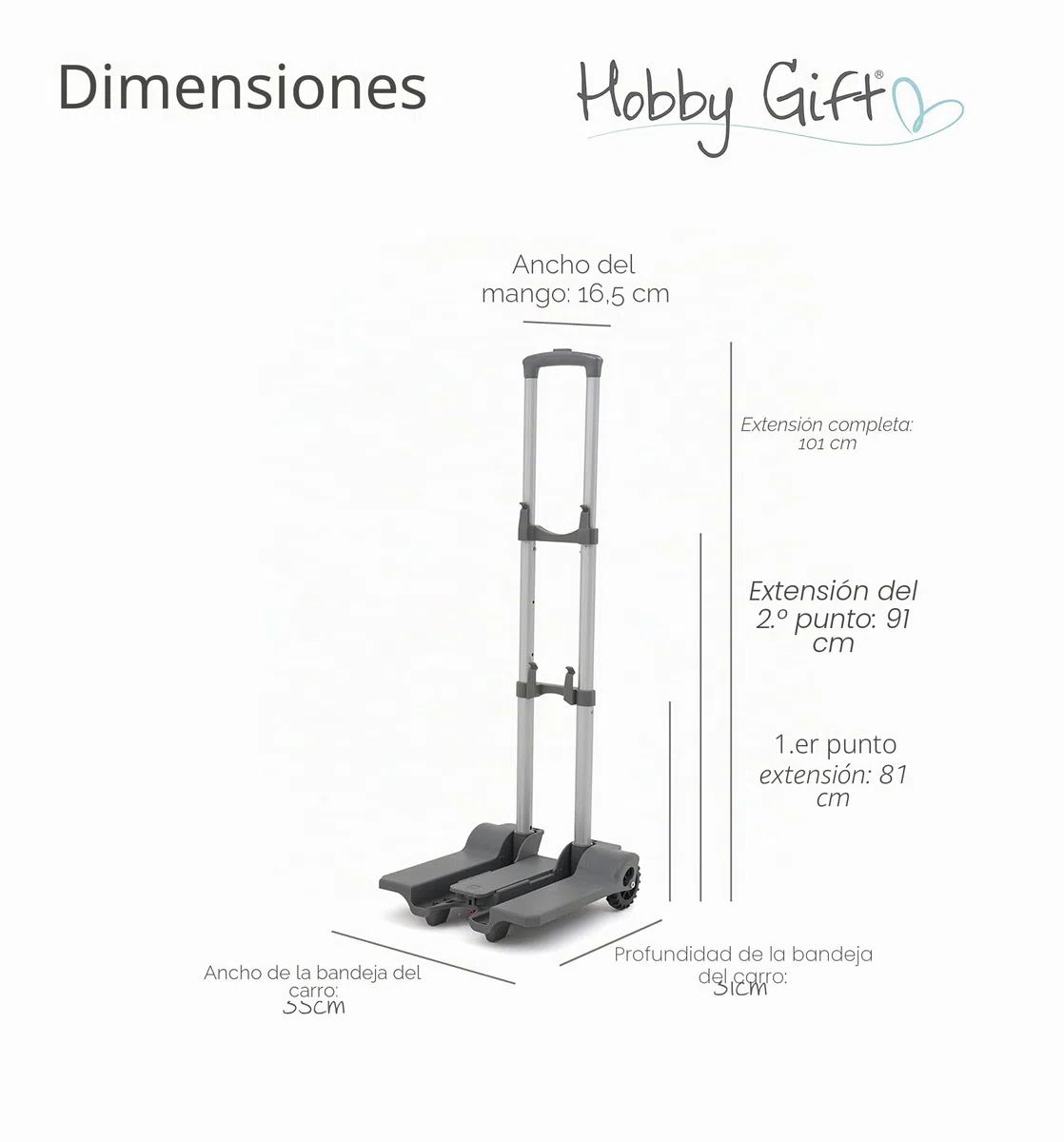Hobby Gift Exclusiva Bolsa con Carrito para máquina de Coser, Color