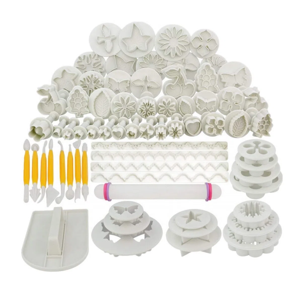 68 moldes de postre, sellos de fondant, cortadores de galletas, encantadores para los amantes de la repostería, duraderos y de grado alimenticio