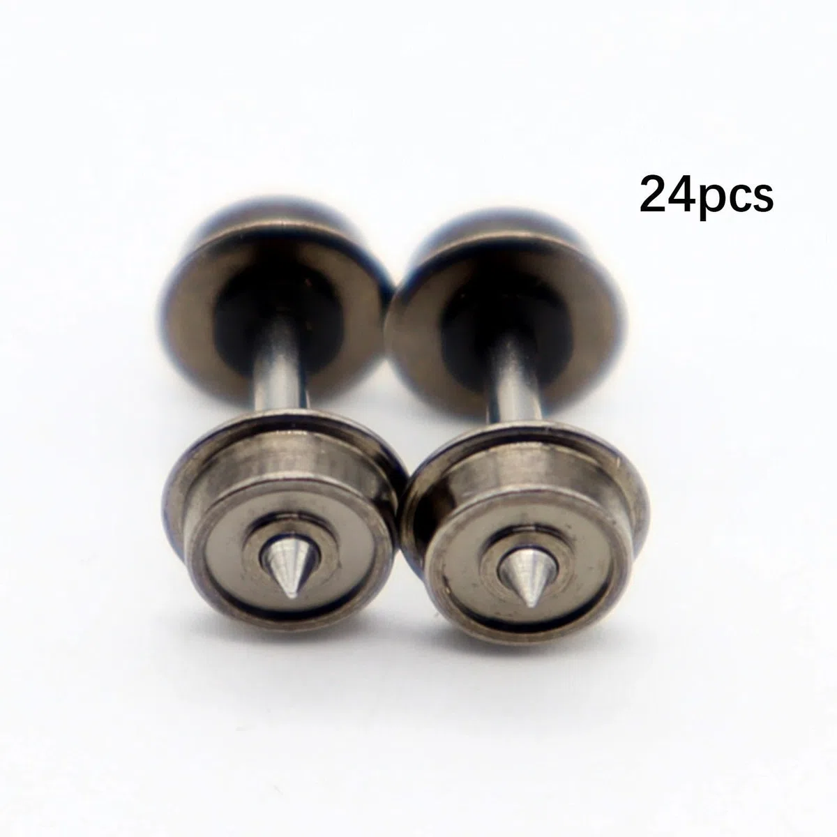 Colcolo Ruedas de Metal de 24 Piezas, Rueda de Escala n, Profesional, Parte de Repuesto, Hobby Trenes Eje de Metal de Accesorios para 1: 160 Trenes Modelo