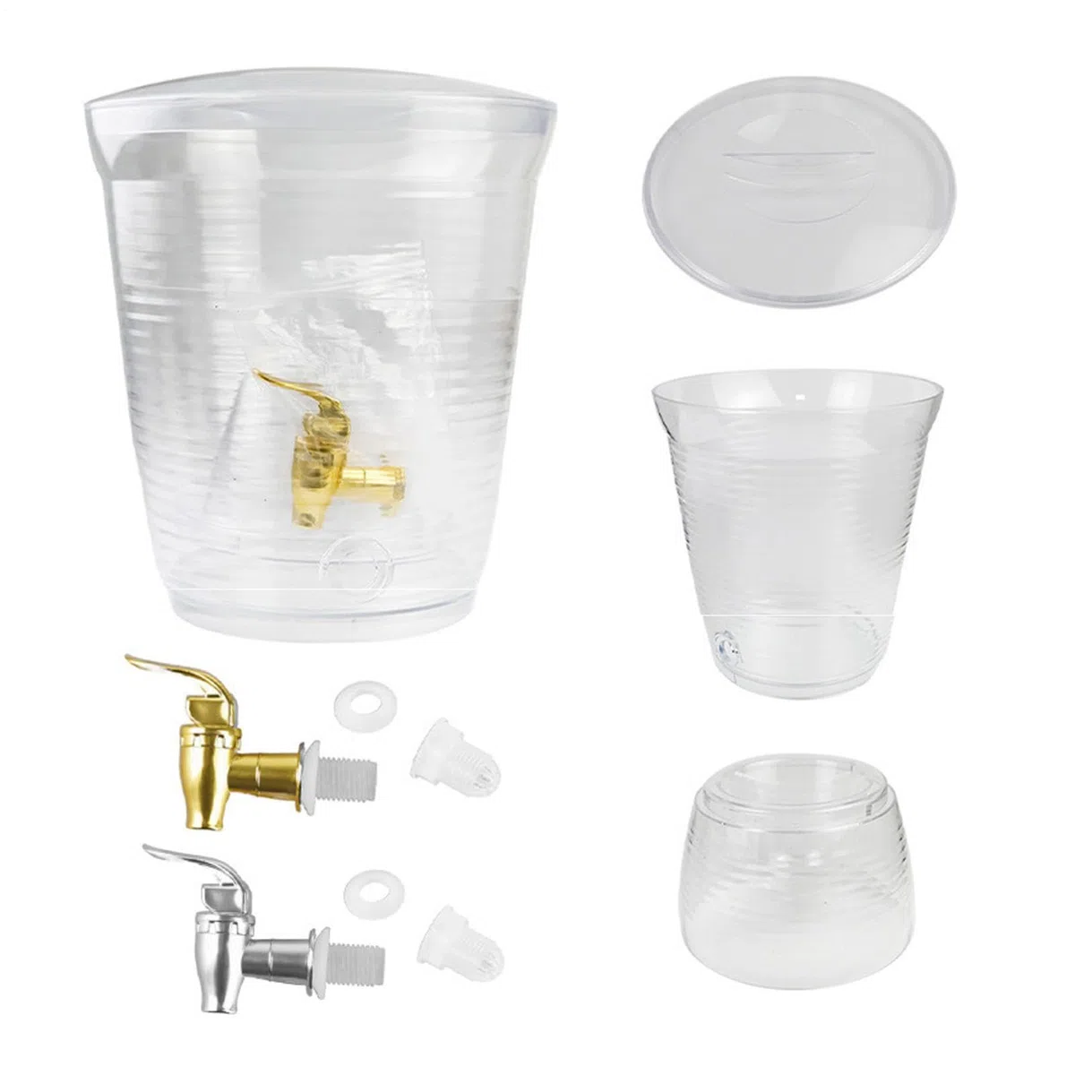 Jarra Dispensador de Bebidas Jarra de 6L para Refrescos | Grifo para Bebidas Frías para Barman, Mujeres, Hombres, Hogar, Oficina, Cafetería, Cumpleaños, Barbacoa, Boda, Picnic