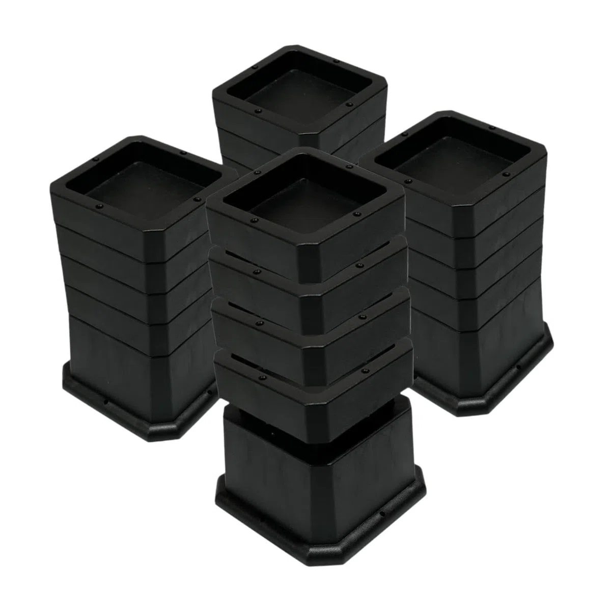Elevadores de muebles que ahorran espacio, Negro 6 pulgadas | resistentes, elevan camas, sofás y pisos, al tiempo que ofrecen almacenamiento o gabinetes adicionales sin , Negro , 6