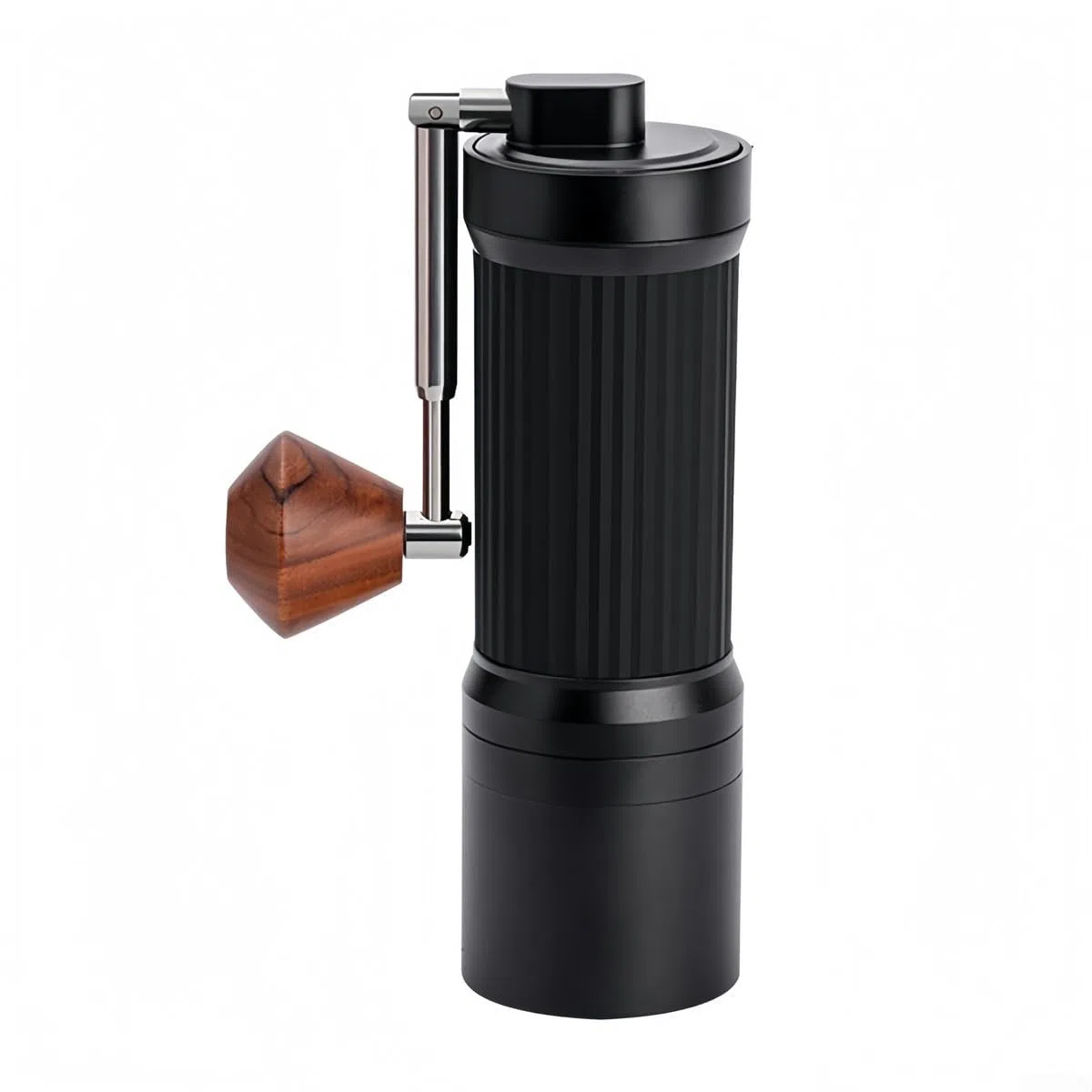 Molinillo de café manual, molinillo de rebabas ajustable de acero inoxidable con 24 ajustes de molienda, mango plegable portátil para espresso vertido, viajes, camping, negro (plateado)