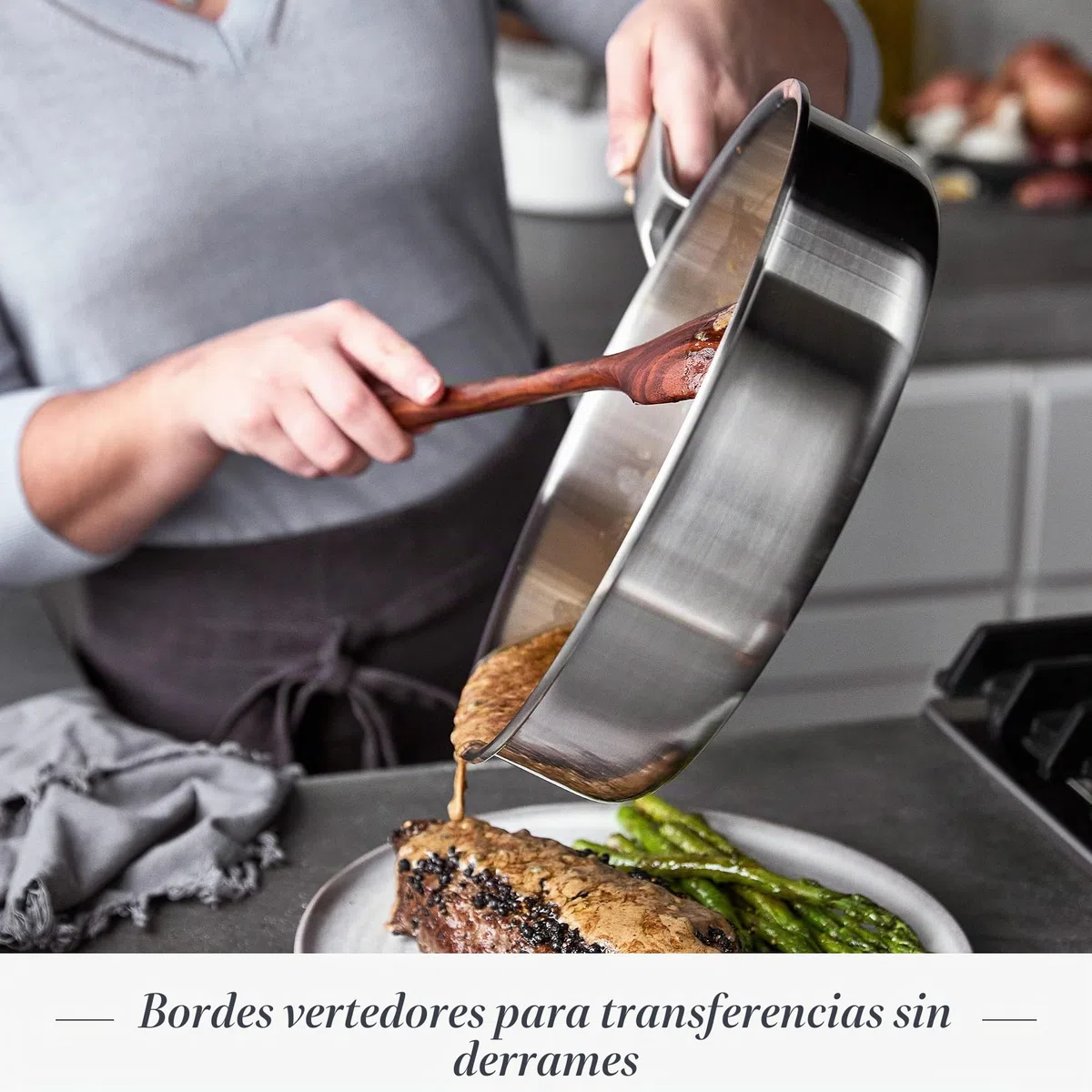 Merten & Storck Tri-Ply Juego de 8 Ollas y Sartenes de Scero Inoxidable Tricapa para Inducción, Incluye sartenes, cacerolas, ollas y tapas, Multicapa, Apto para Horno y Lavavajillas, Plata