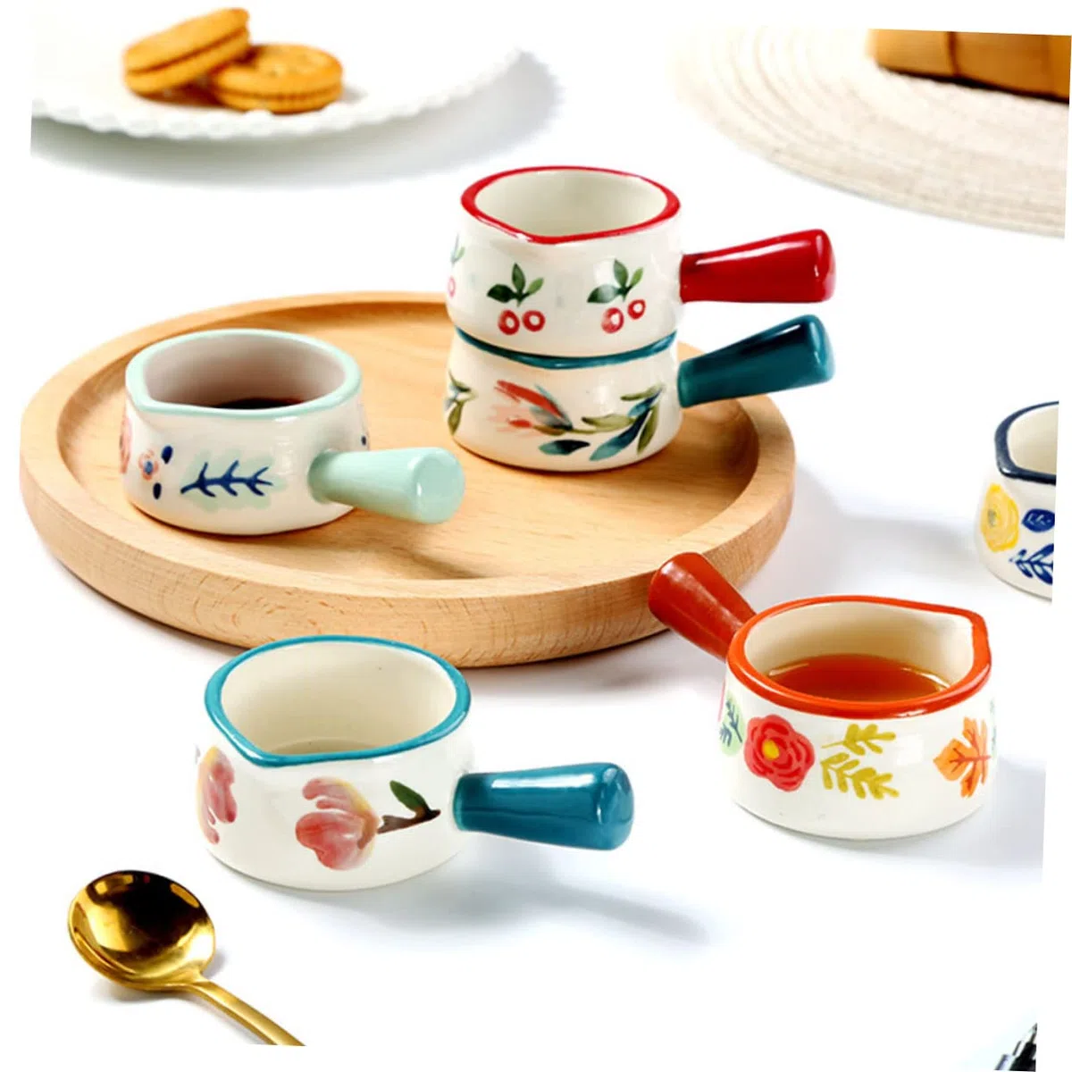 STOBAZA Tazón De Azúcar 6 Piezas Lechero Pequeño De Cerámica Mini Jarra De Crema Jarra De Crema De Leche Plato De Condimento Taza De Espumador De Leche Estilo Japones Ensalada