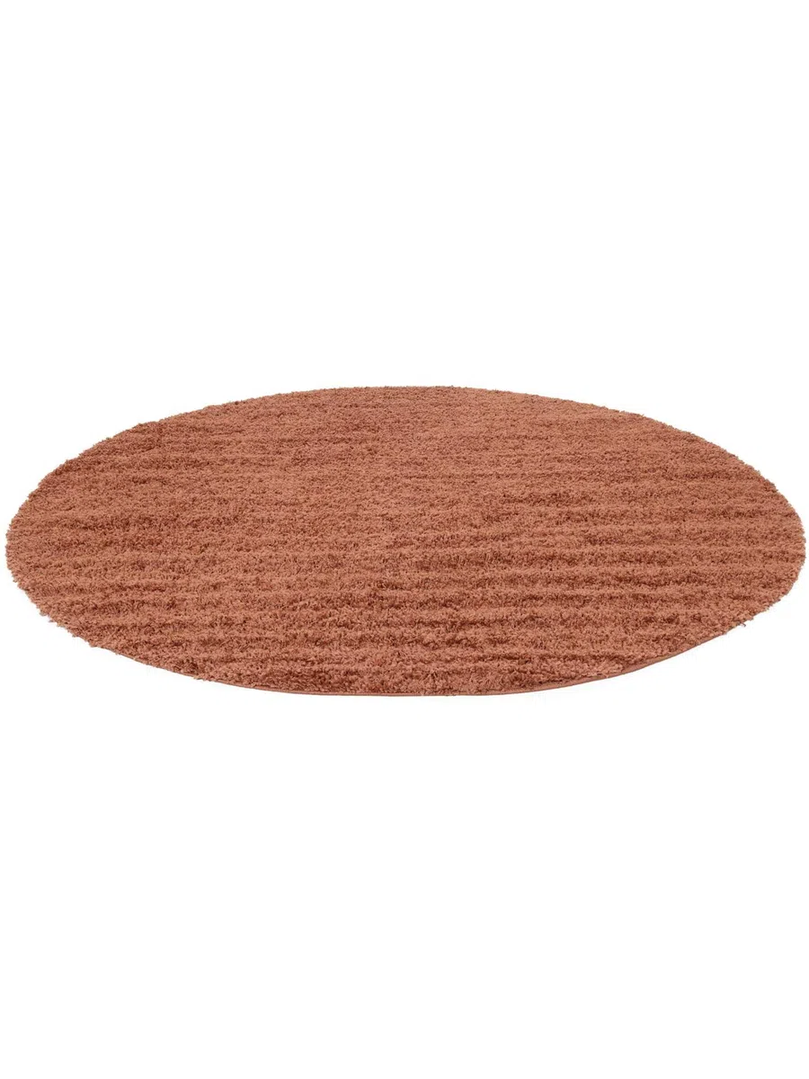 RugVista Aris, Alfombra, Modernas, Ø 150 cm, Redondo, Pelo Lungo, Sala de Estar, Dormitorio, Pasillo, Limpieza en seco, Óxido