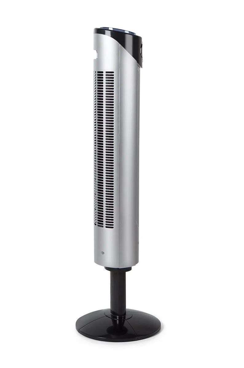 Orbegozo TWM 1015 - Ventilador de torre iónico, mando a distancia, 3 modos de ventilación, display digital, función temporizador, 3 velocidades, silencioso, rotación 80ºC, 45 W, gris/negro