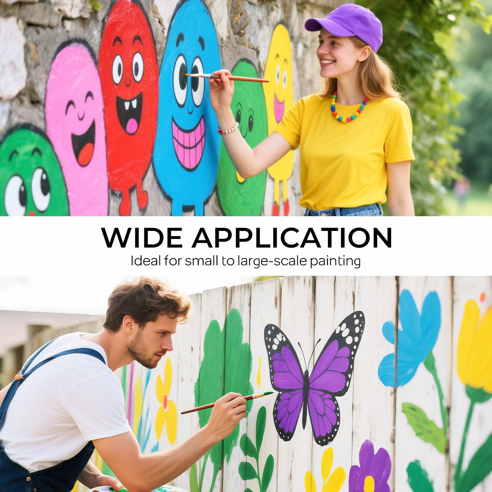 Juego de pintura acrílica de 8 colores, cuerpo pesado, botellas exprimibles de 33.8 onzas líquidas con bomba, no tóxicas, pigmentos ricos para lienzo, manualidades, madera, pared, piedra
