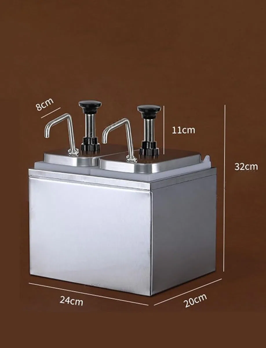 Dispensador de Salsa, Bomba Dispensadora de Salsa 2 Piezas Dispensador de Salsa de 2 L, Hecho de Acero Inoxidable Adecuado for Salsa de Tomate, Especias, Salsa de Mostaza, Salsa de Tomate, Salsa de Ch