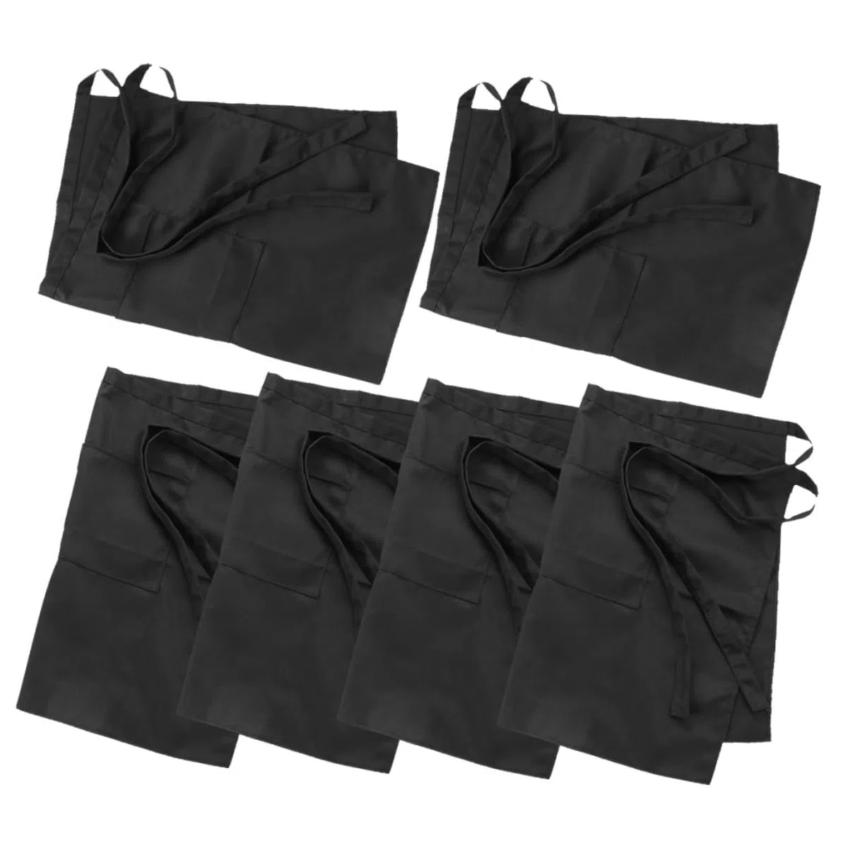 6 Delantales Cortos de Media Cintura para Cocina y Barbacoa con Amplios Bolsillos Tela Resistente al Calor Poliéster y Algodón Diseño Unisex para Hombre y Mujer Fácil Limpieza