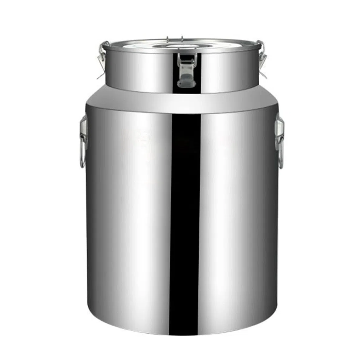 Contenedor de Almacenamiento de líquidos de Acero Inoxidable con Tapa sellada y asa para un Transporte y Almacenamiento Seguros.