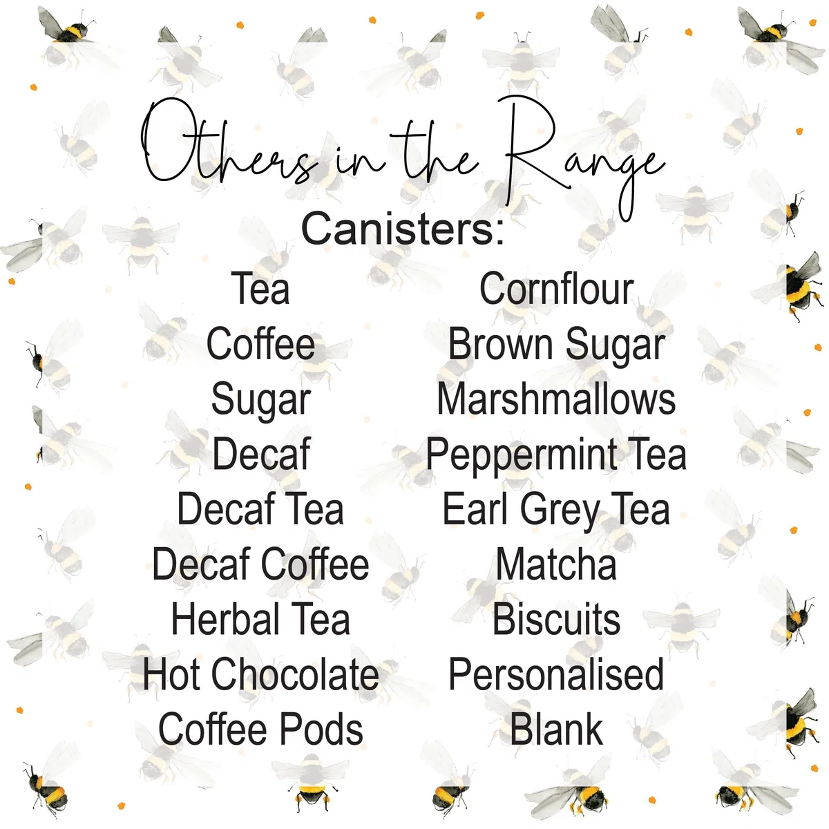 Purely Home Scattered Bees - Juego de recipientes para té, café y azúcar, metal blanco esmaltado para almacenamiento de alimentos