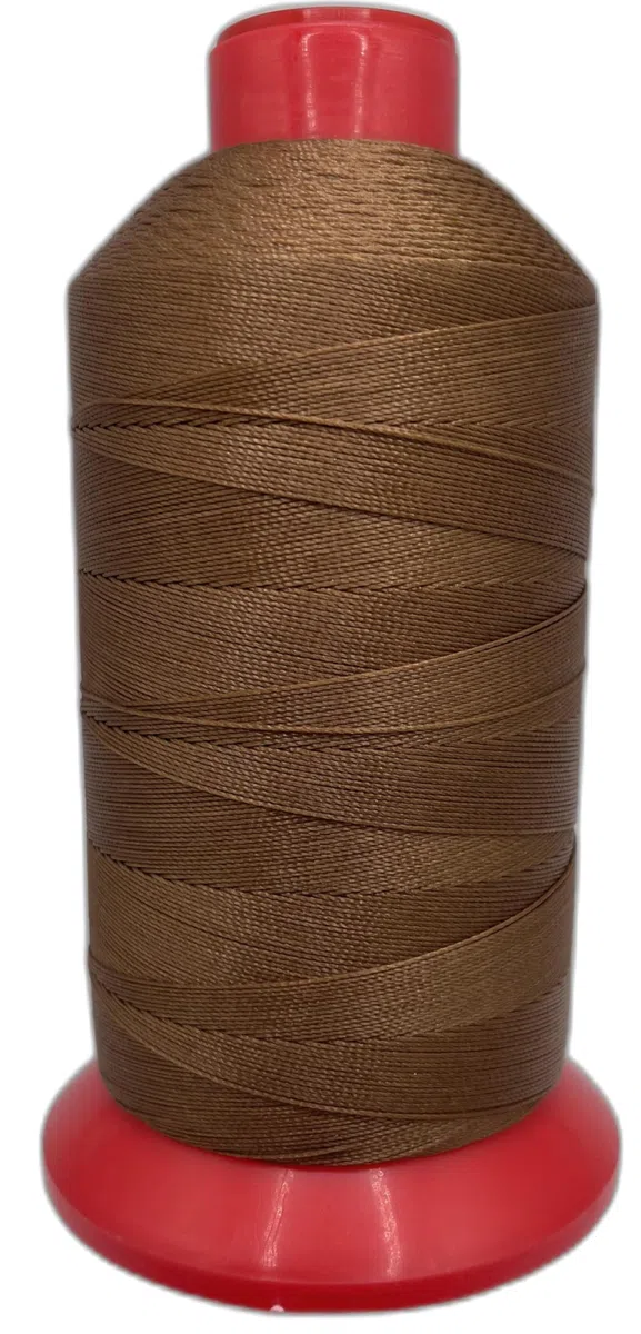 Hilo de coser de poliéster resistente a los rayos UV para tapicería, exteriores, marino (marrón, Tex 90)