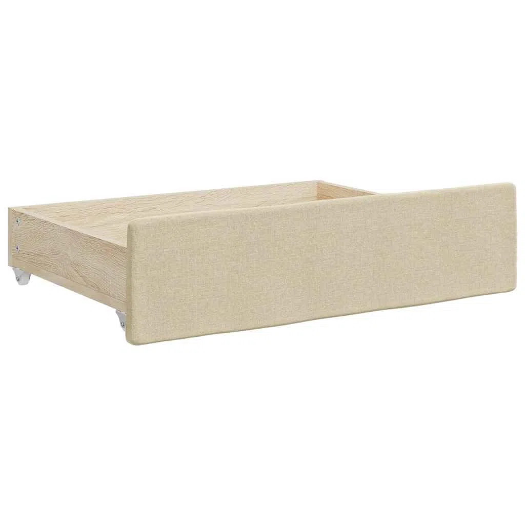 Genérico Cajones de Cama 2 uds Madera de ingeniería y Tela Color Crema,Camas y accesorios-833914
