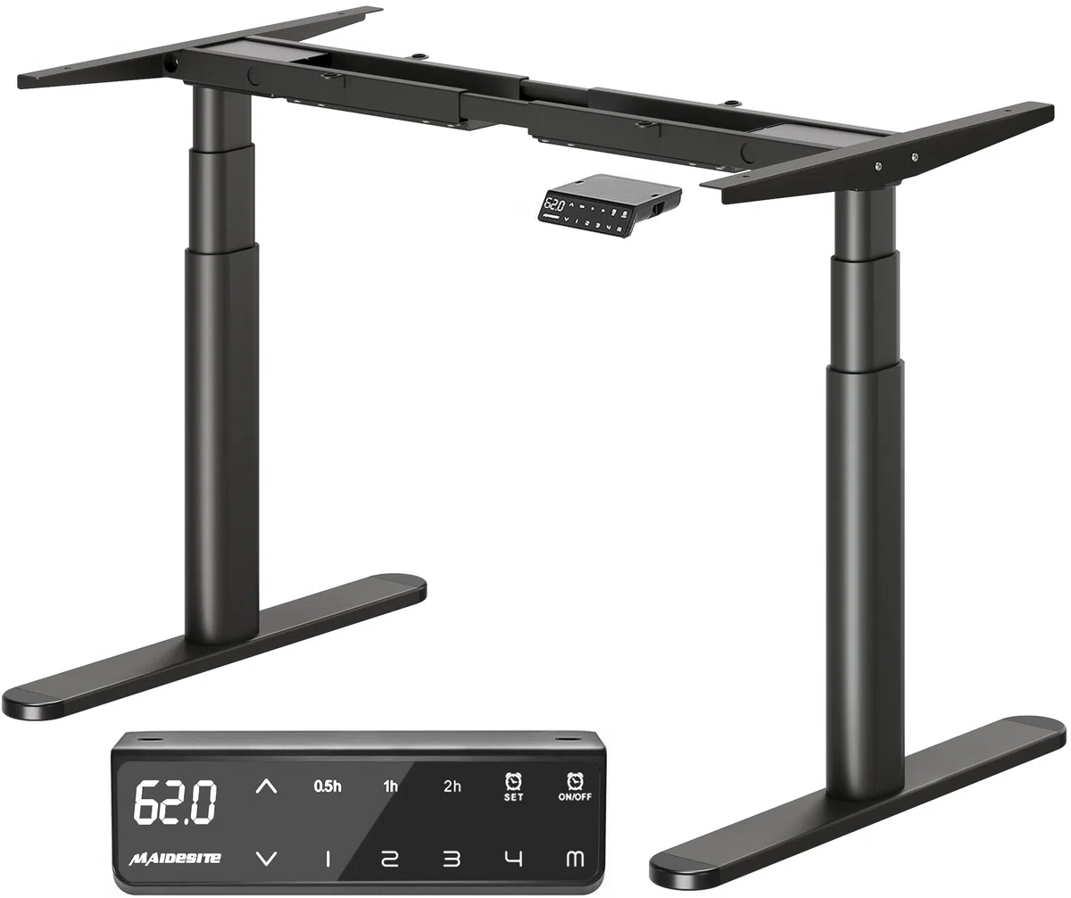 MAIDeSITe EL2 Plus Art Escritorio Elevable Eléctrico con Patas Ovaladas | Diseño Exclusivo de Patas Ovaladas, Doble Motor Estable y Silencioso con Carga 180kg, Rango Altura 62-125cm y 4 Memorias