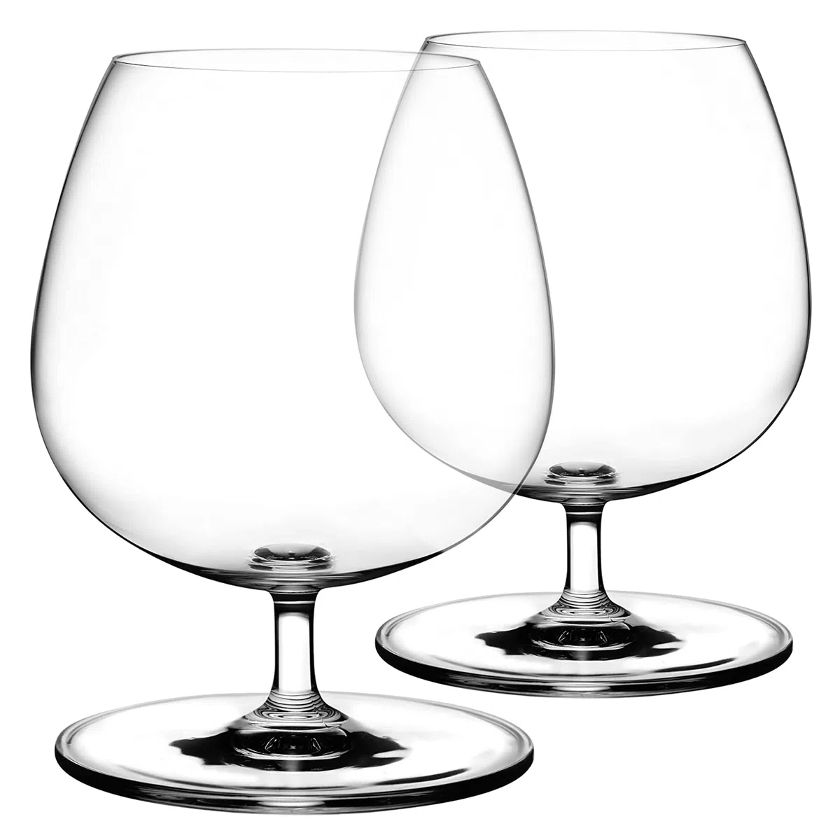 NUDE - Juego vintage de copas de coñac, cristal sin plomo, chupete de brandy, perfecto para el hogar, restaurantes y fiestas, juego de 2 vasos de cóctel