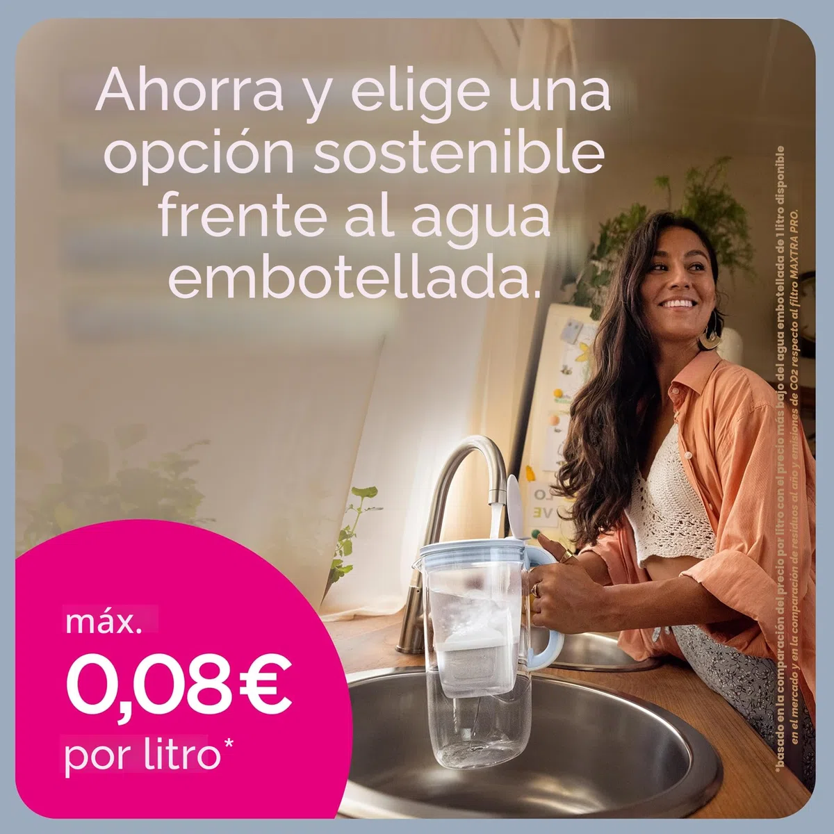 BRITA Jarra filtrante de vidrio (2,5 L) incl. 1x filtro BRITA MAXTRA PRO All-in-1 que reduce cloro, cal, PFAS y metales - Jarra premium
