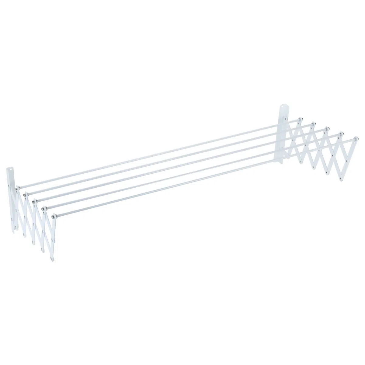 Sauvic 89816 – Tendedero Extensible Metal Plastificado 180 x 13,5 x 26,5 cm, Color Blanco