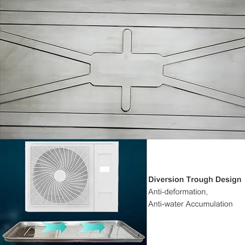 Bandeja de goteo de aire acondicionado para exteriores con tubo de drenaje y kit de instalación, evita daños por agua, fácil instalación, solución duradera para unidades de aire acondicionado