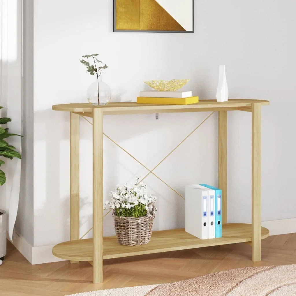 Mesa Consola de Madera contrachapada Mesa de Consola Clásica con Almacenamiento, Aparador de Madera para Decoración de Hogar 110x38x75 cm