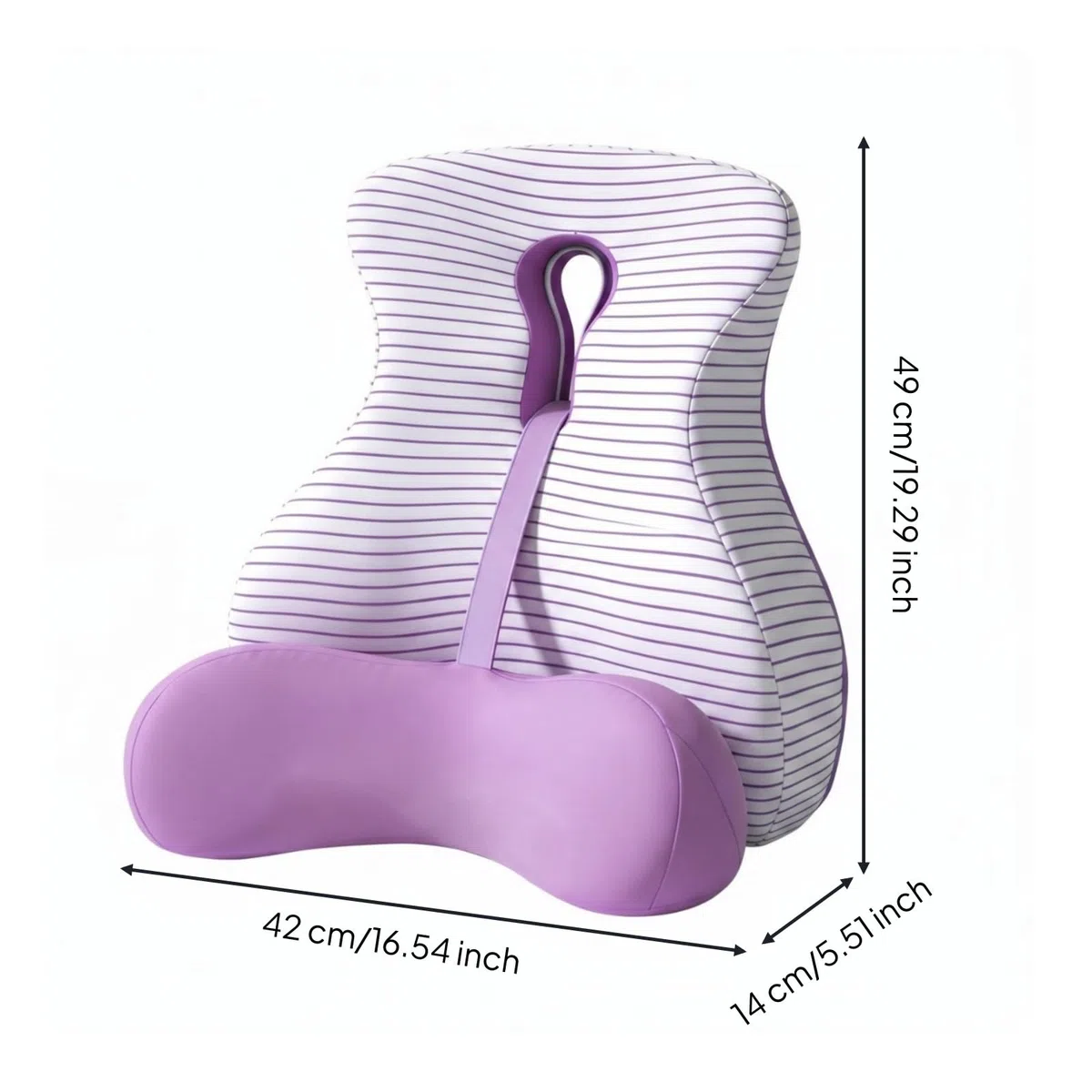 Amagogo Cojín Lumbar de Apoyo Respaldo Almohada Soporte Cojín con Centro Abierto para Ventilación y Descarga de Presión Espuma Viscoelástica de Moldeado, Gris, 42 14 49 Cm