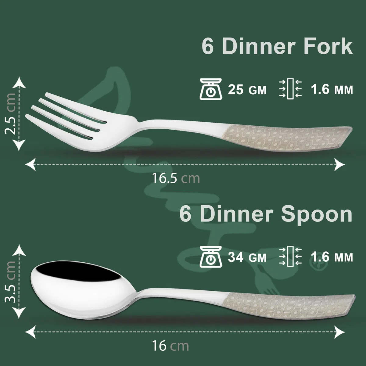 Parage Juego de cubiertos de acero inoxidable de 12 piezas de alta calidad para el hogar y la cocina, vajilla de comedor de lujo, cuchara y tenedor, juego de chammach láser, diseño plateado