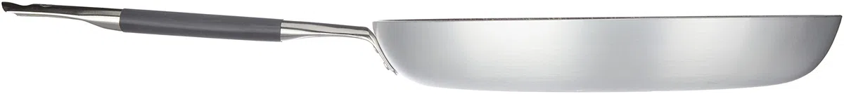 Pentole Agnelli ALSA111BBINF36 Sartén de aluminio avellanado bajo infinito, con mango tubular de acero inoxidable "Cool", plateado, 36 cm