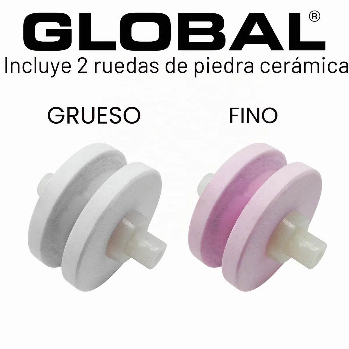 Global G-91/BW Minosharp - Afilador de cuchillos (cerámica, 2 niveles, 2,1, acero inoxidable)